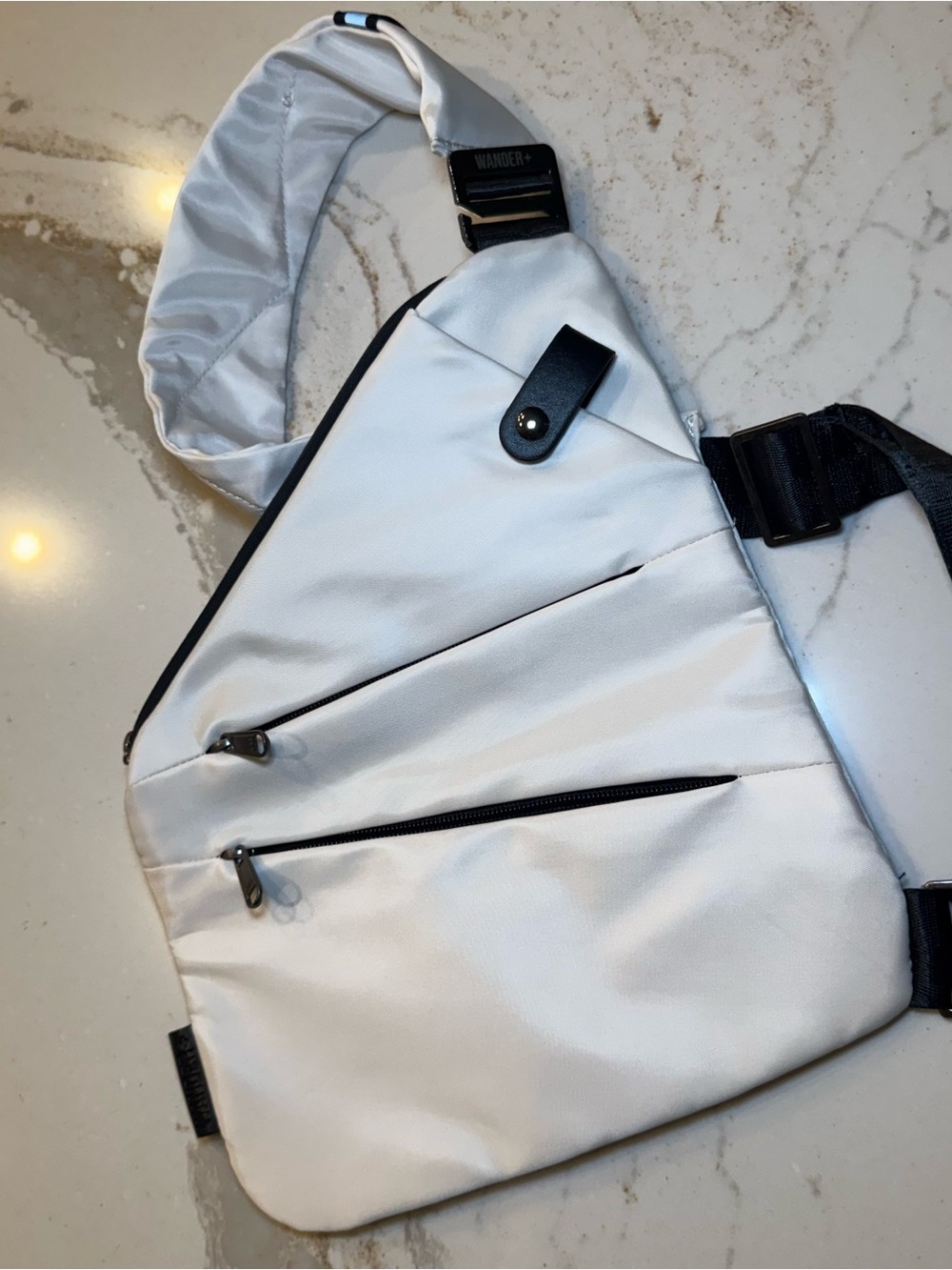 WANDEr+ Sling Crossbody Bag in Light Gray NWOT